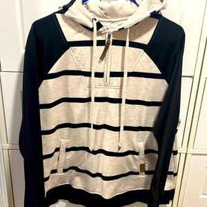 Maurices Black and Cream Striped Hoodie